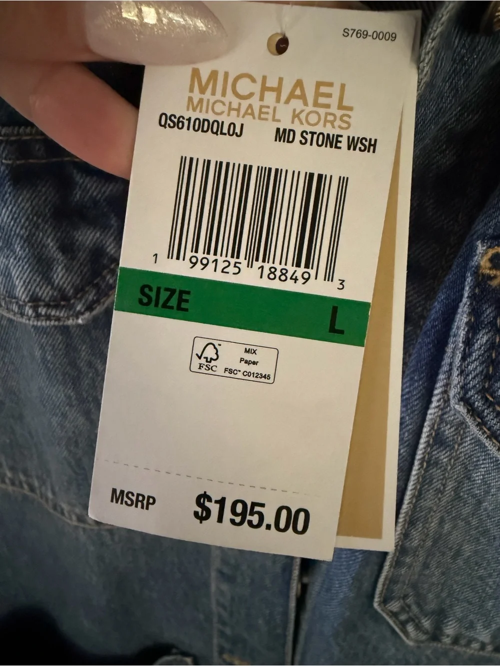 BNWT Michael Kors Blue Denim Long Jacket